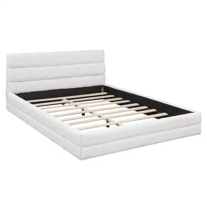 Lit plateforme entièrement rembourré Whisen Elegant Queen Size avec tête de lit