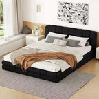 Lit plateforme entièrement rembourré Whisen Elegant Queen Size avec tête de lit