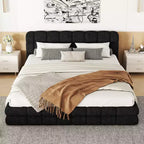 Lit plateforme entièrement rembourré Whisen Elegant Queen Size avec tête de lit