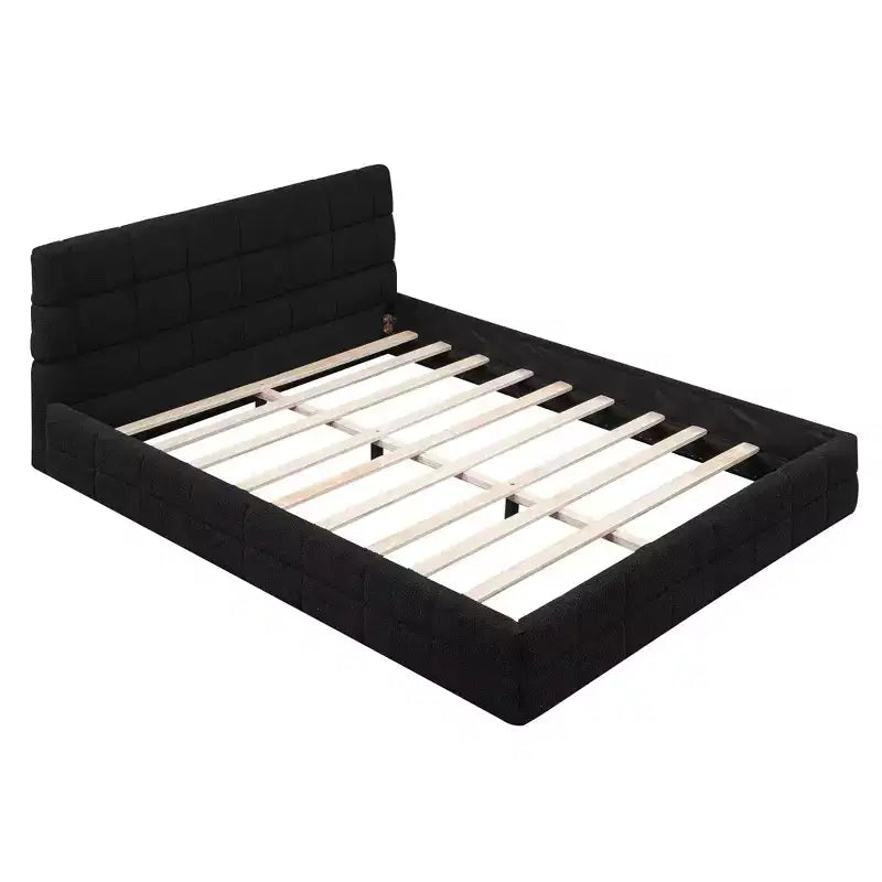 Lit plateforme entièrement rembourré Whisen Elegant Queen Size avec tête de lit