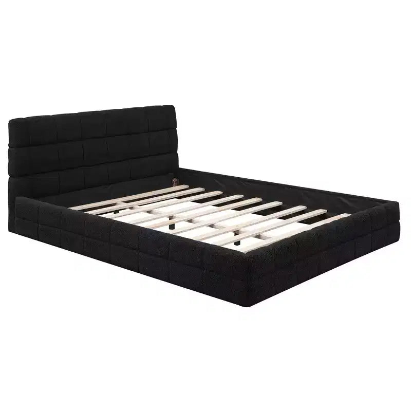 Lit plateforme entièrement rembourré Whisen Elegant Queen Size avec tête de lit
