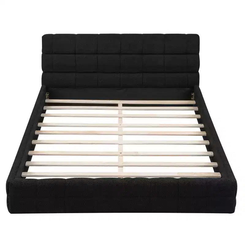 Lit plateforme entièrement rembourré Whisen Elegant Queen Size avec tête de lit