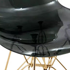 Chaises de salle à manger modernes en acrylique LeisureMod Cresco (lot de 2) - Piètement en chrome doré Eiffel, chaises d'appoint élégantes pour salles à manger et cuisines contemporaines