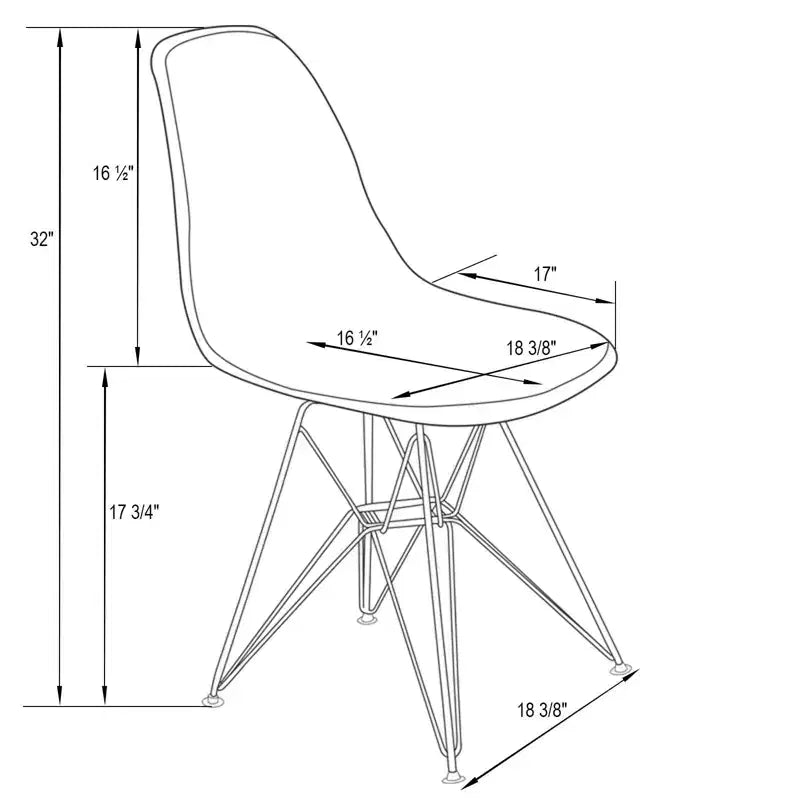 Chaises de salle à manger modernes en acrylique LeisureMod Cresco (lot de 2) - Piètement en chrome doré Eiffel, chaises d'appoint élégantes pour salles à manger et cuisines contemporaines