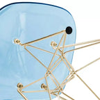 Chaises de salle à manger modernes en acrylique LeisureMod Cresco (lot de 2) - Piètement en chrome doré Eiffel, chaises d'appoint élégantes pour salles à manger et cuisines contemporaines