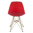 Chaises de salle à manger modernes en acrylique LeisureMod Cresco (lot de 2) - Piètement en chrome doré Eiffel, chaises d'appoint élégantes pour salles à manger et cuisines contemporaines