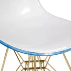 Chaises de salle à manger modernes en acrylique LeisureMod Cresco (lot de 2) - Piètement en chrome doré Eiffel, chaises d'appoint élégantes pour salles à manger et cuisines contemporaines