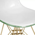 Chaises de salle à manger modernes en acrylique LeisureMod Cresco (lot de 2) - Piètement en chrome doré Eiffel, chaises d'appoint élégantes pour salles à manger et cuisines contemporaines