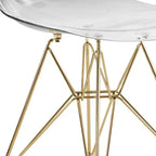 Chaises de salle à manger modernes en acrylique LeisureMod Cresco (lot de 2) - Piètement en chrome doré Eiffel, chaises d'appoint élégantes pour salles à manger et cuisines contemporaines