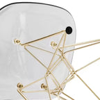 Chaises de salle à manger modernes en acrylique LeisureMod Cresco (lot de 2) - Piètement en chrome doré Eiffel, chaises d'appoint élégantes pour salles à manger et cuisines contemporaines