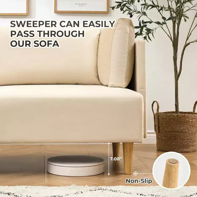 Canapé 76 po, causeuse rembourrée confortable avec sièges très profonds