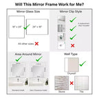Kit de contour de cadre de miroir Amanti Art Mirror Makeover – Cadre autocollant entièrement assemblé – Miroir NON inclus – Bordure étroite Wildwood Marron