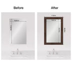 Kit de contour de cadre de miroir Amanti Art Mirror Makeover – Cadre autocollant entièrement assemblé – Miroir NON inclus – Bordure étroite Wildwood Marron