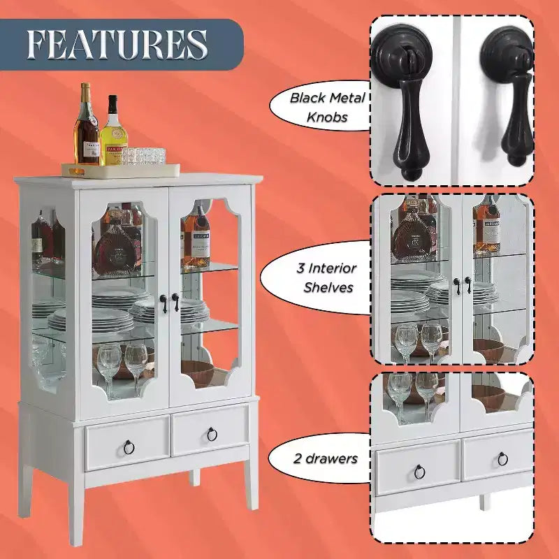 Meuble de rangement Kings Brand Furniture Versailles Curio