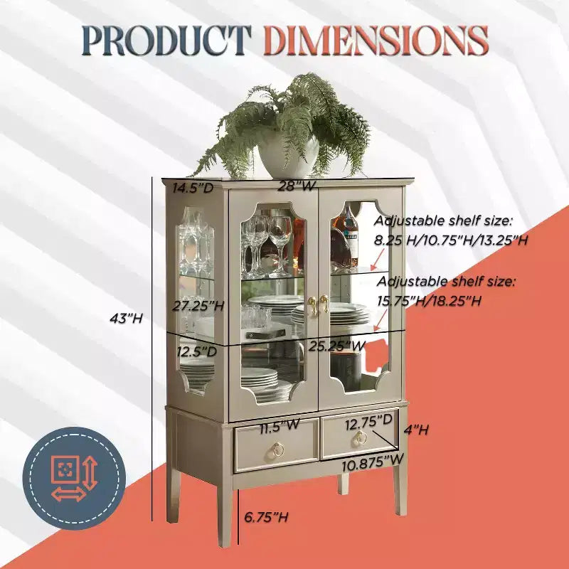 Meuble de rangement Kings Brand Furniture Versailles Curio
