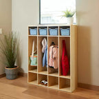 Vestiaire à 4 sections ECR4Kids Streamline avec casiers de rangement, mobilier de classe