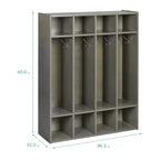 Vestiaire à 4 sections ECR4Kids Streamline avec casiers de rangement, mobilier de classe