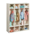 Vestiaire à 4 sections ECR4Kids Streamline avec casiers de rangement, mobilier de classe