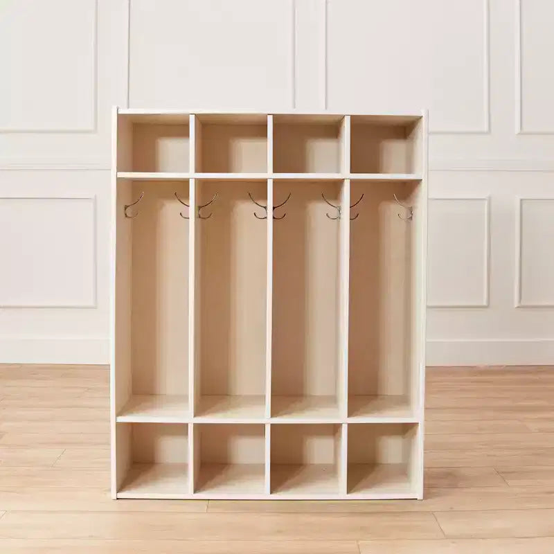 Vestiaire à 4 sections ECR4Kids Streamline avec casiers de rangement, mobilier de classe