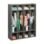 Vestiaire à 4 sections ECR4Kids Streamline avec casiers de rangement, mobilier de classe