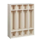 Vestiaire à 4 sections ECR4Kids Streamline avec casiers de rangement, mobilier de classe