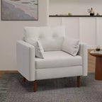 Christopher Knight Home Symonds Fauteuil Club Capitonnage en Tissu Style Mid-Century Moderne avec Coussins Décoratifs
