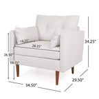 Christopher Knight Home Symonds Fauteuil Club Capitonnage en Tissu Style Mid-Century Moderne avec Coussins Décoratifs