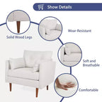 Christopher Knight Home Symonds Fauteuil Club Capitonnage en Tissu Style Mid-Century Moderne avec Coussins Décoratifs