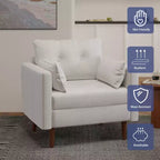 Christopher Knight Home Symonds Fauteuil Club Capitonnage en Tissu Style Mid-Century Moderne avec Coussins Décoratifs