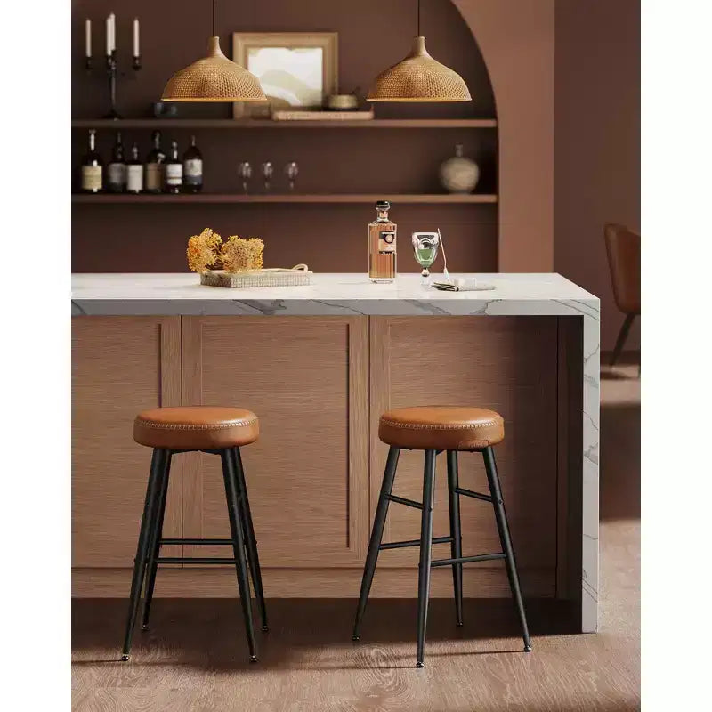 EKHO Lot de 2 chaises de bar de 63 cm de haut, tabourets de bar hauteur comptoir, tabourets de cuisine hauteur comptoir
