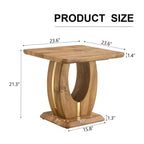 Table Basse Carrée MAYEERTY en MDF imitation bois avec accents dorés 60x60x54 cm