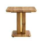Table Basse Carrée MAYEERTY en MDF imitation bois avec accents dorés 60x60x54 cm
