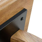 Table Basse Carrée MAYEERTY en MDF imitation bois avec accents dorés 60x60x54 cm