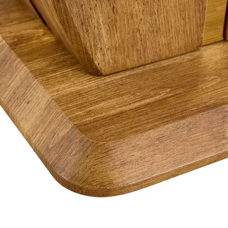 Table Basse Carrée MAYEERTY en MDF imitation bois avec accents dorés 60x60x54 cm