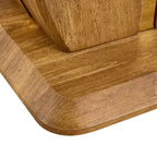 Table Basse Carrée MAYEERTY en MDF imitation bois avec accents dorés 60x60x54 cm