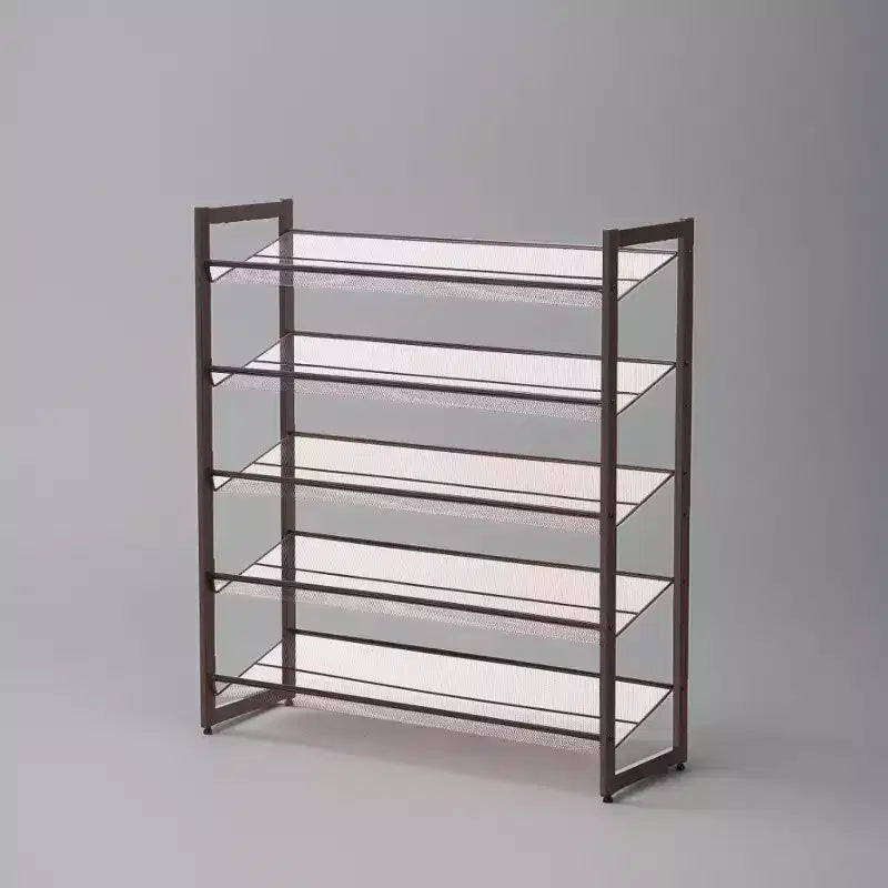 Étagère à chaussures empilable à 5 niveaux - Organisateur de chaussures en maille métallique réglable pour 20-25 paires