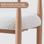 Lot de 2 chaises de salle à manger en bouclé, fauteuils modernes avec pieds en métal imitation bois pour cuisine, salon, restaurant, café - Morden Fort