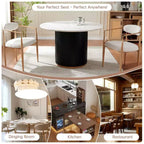 Lot de 2 chaises de salle à manger en bouclé, fauteuils modernes avec pieds en métal imitation bois pour cuisine, salon, restaurant, café - Morden Fort