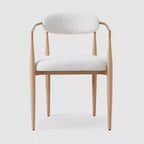 Lot de 2 chaises de salle à manger en bouclé, fauteuils modernes avec pieds en métal imitation bois pour cuisine, salon, restaurant, café - Morden Fort