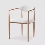Lot de 2 chaises de salle à manger en bouclé, fauteuils modernes avec pieds en métal imitation bois pour cuisine, salon, restaurant, café - Morden Fort