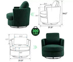 Chaise GDFStudio Bertha pivotante en Boucle de 32 po en bois et acier