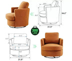 Chaise GDFStudio Bertha pivotante en Boucle de 32 po en bois et acier