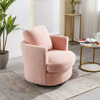 Chaise GDFStudio Bertha pivotante en Boucle de 32 po en bois et acier