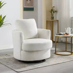 Chaise GDFStudio Bertha pivotante en Boucle de 32 po en bois et acier