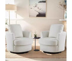 Chaise GDFStudio Bertha pivotante en Boucle de 32 po en bois et acier