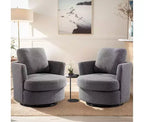 Chaise GDFStudio Bertha pivotante en Boucle de 32 po en bois et acier