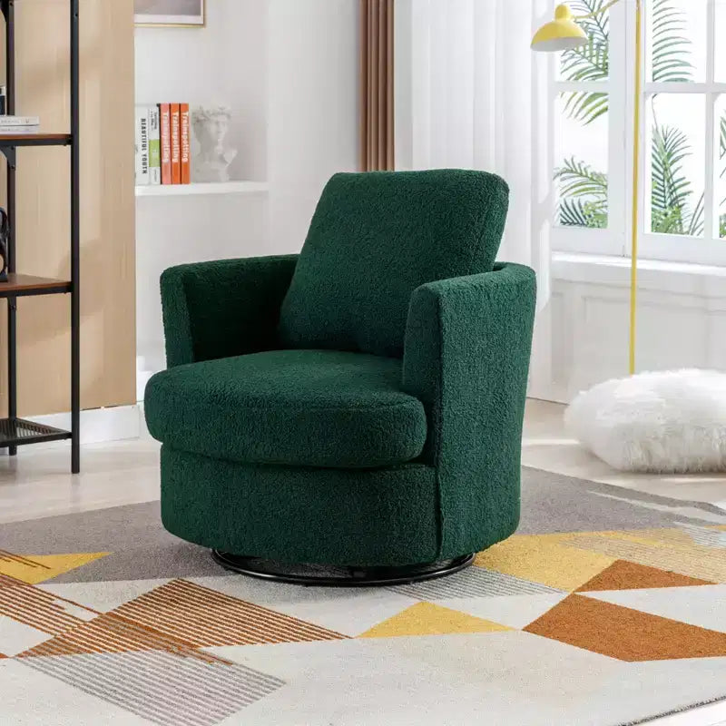 Chaise GDFStudio Bertha pivotante en Boucle de 32 po en bois et acier