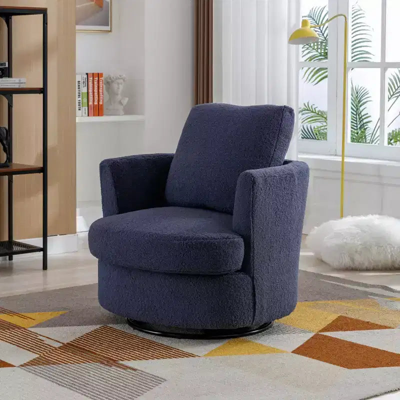 Chaise GDFStudio Bertha pivotante en Boucle de 32 po en bois et acier