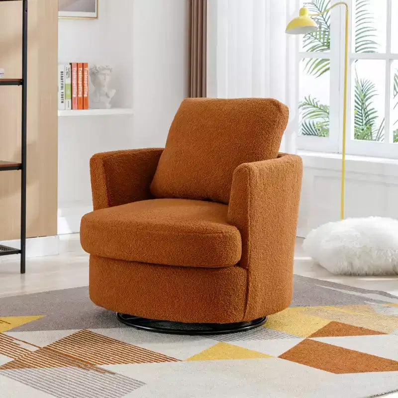 Chaise GDFStudio Bertha pivotante en Boucle de 32 po en bois et acier