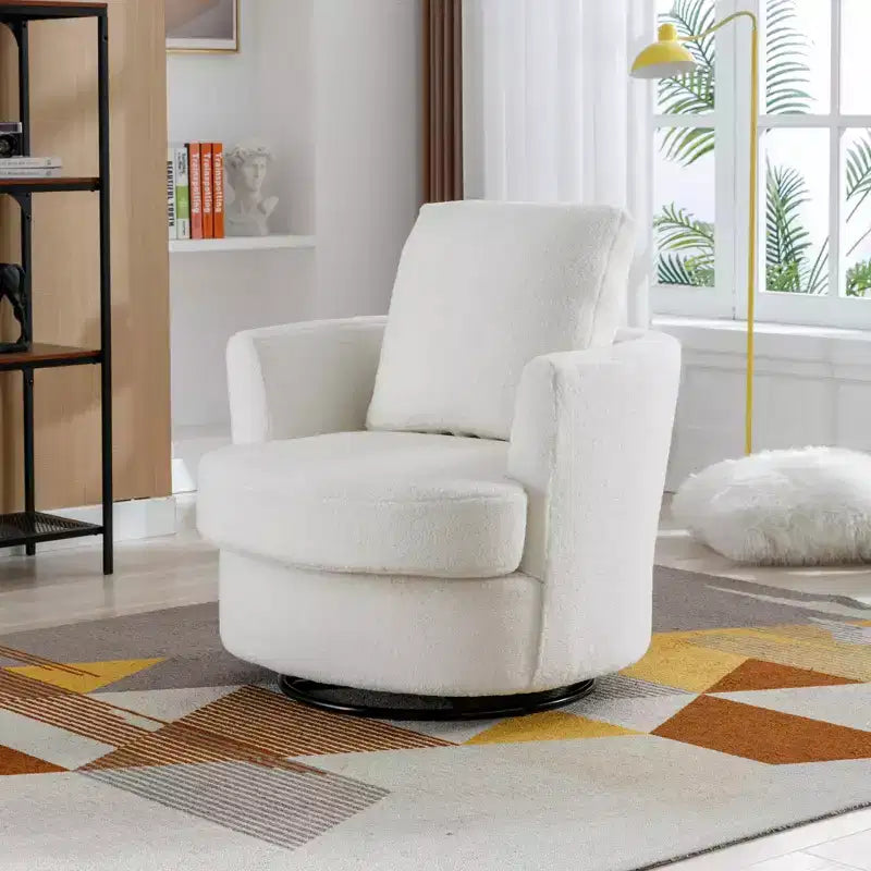 Chaise GDFStudio Bertha pivotante en Boucle de 32 po en bois et acier
